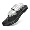 Sparkly Rhinestone Butterfly Flat Sandals Slip-On Clear Thon