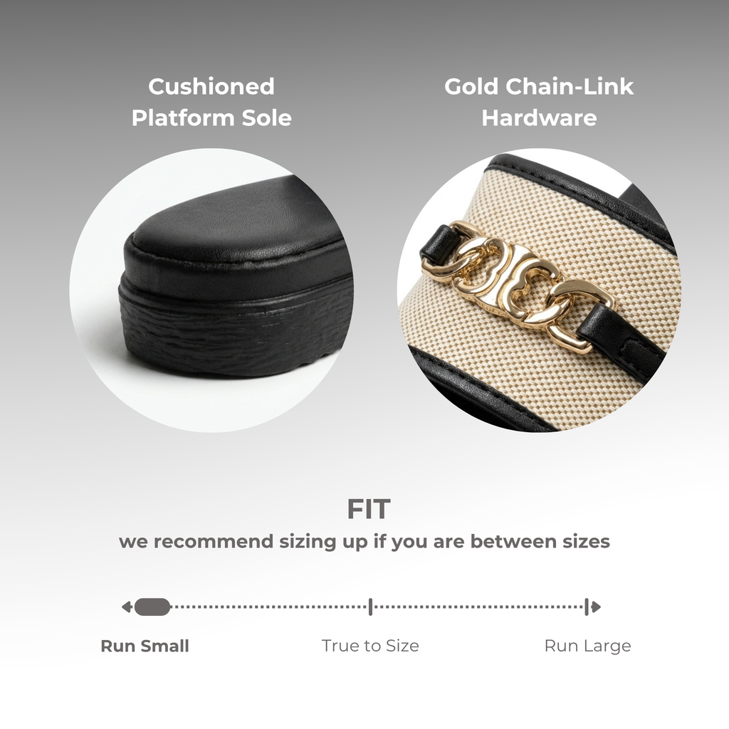 Elegant Gold Chain Platform Slides for Women | Chic Summer S