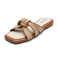 Woven Square Toe Flat Sandals for Women Cute Summer Beach Sl