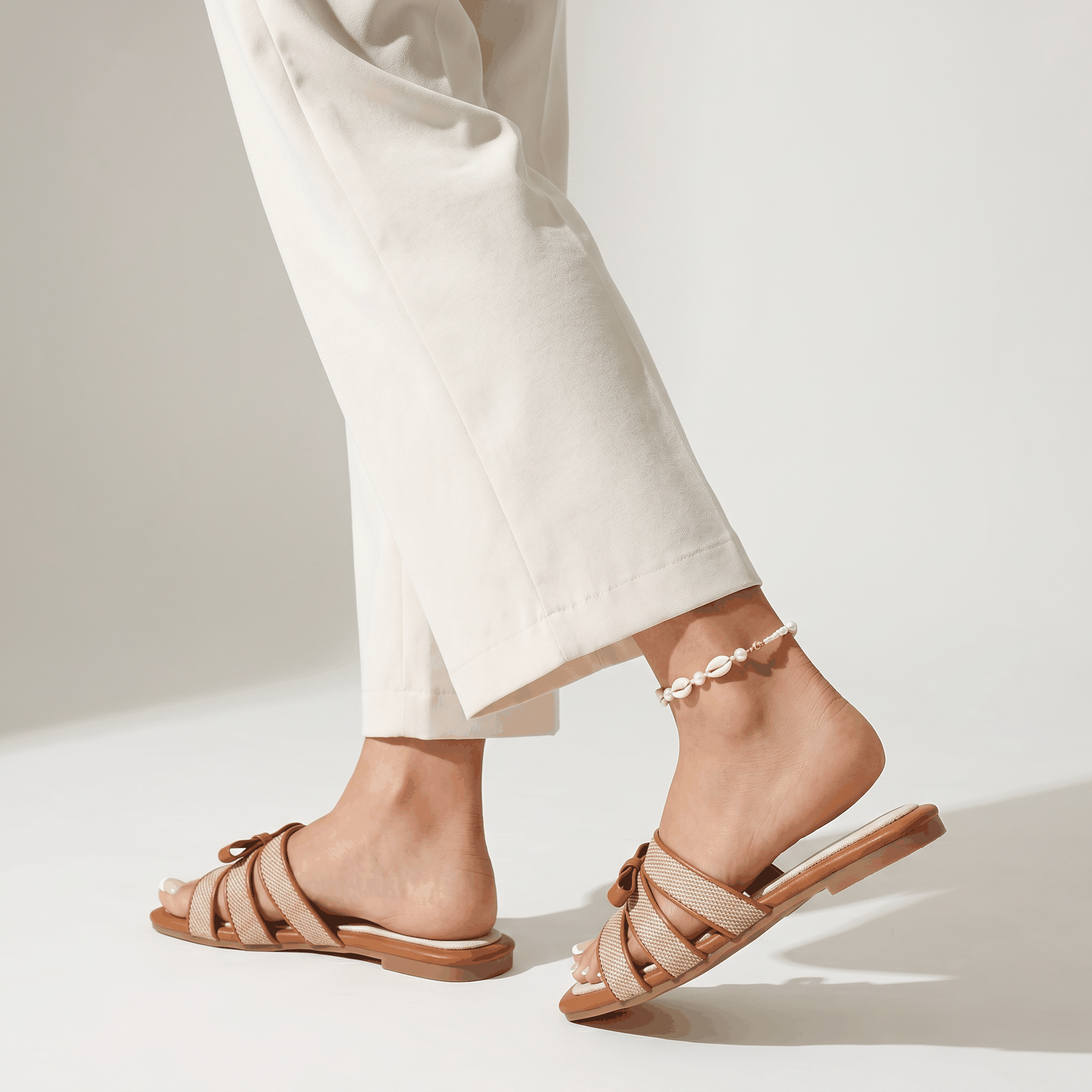 Women's Woven Slide Sandals Comfortable Flat Summer Shoes wi