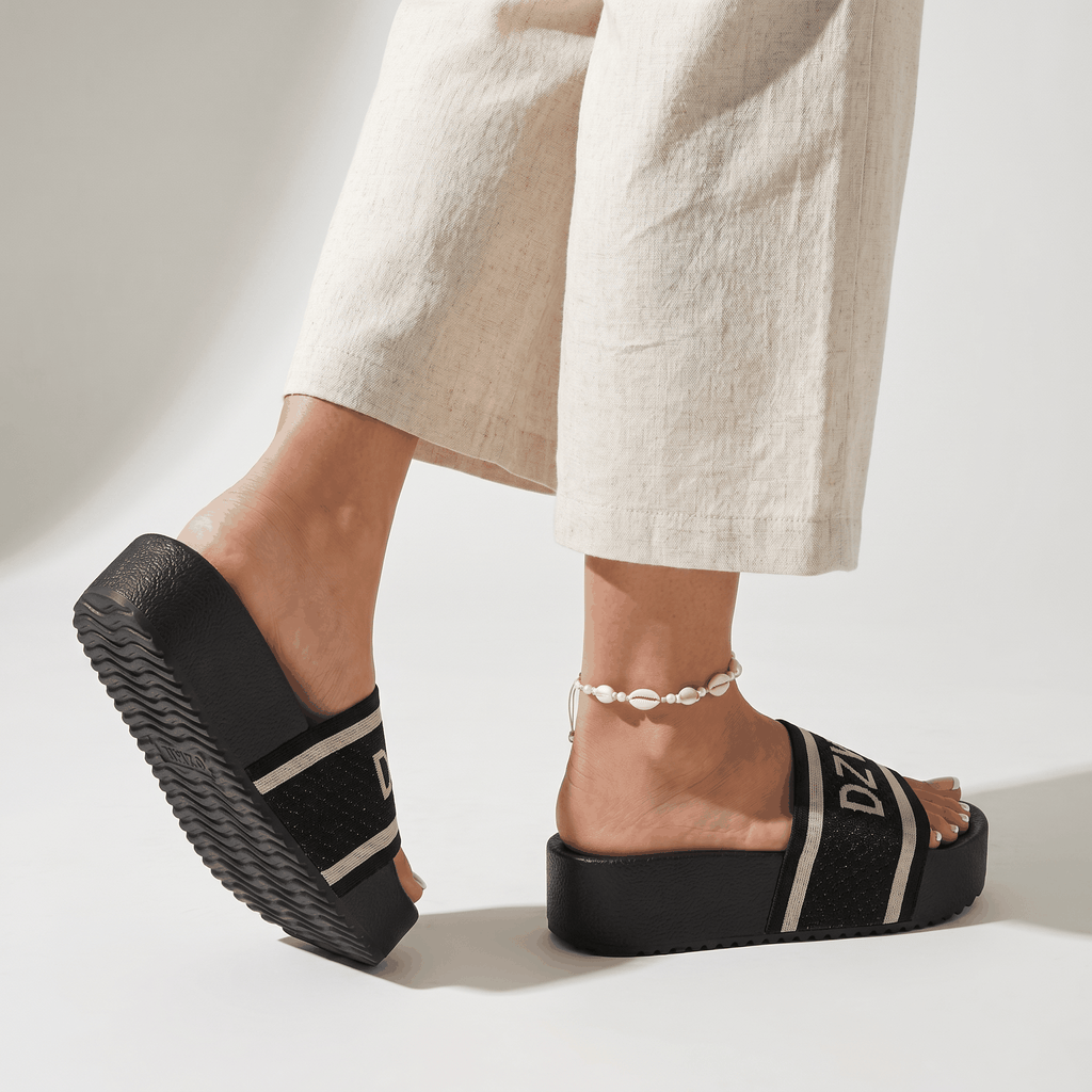 Chunky Platform Slide Sandals For Women Comfortable Slip On 
