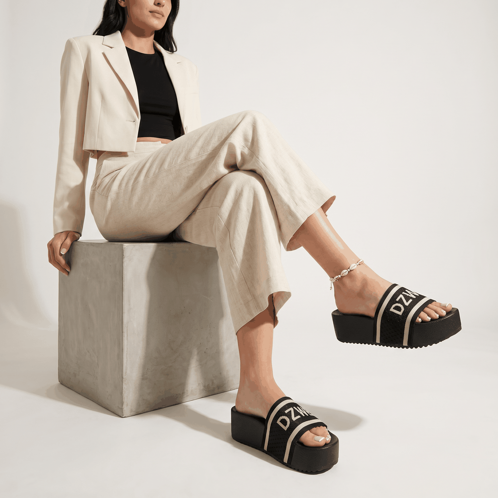 Chunky Platform Slide Sandals For Women Comfortable Slip On 