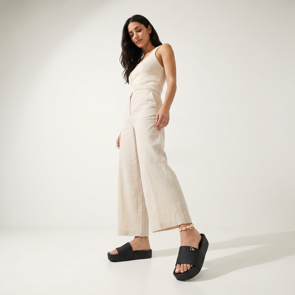 Women's Thick Sole Platform Slides Comfy Slip-On Pool Sandal