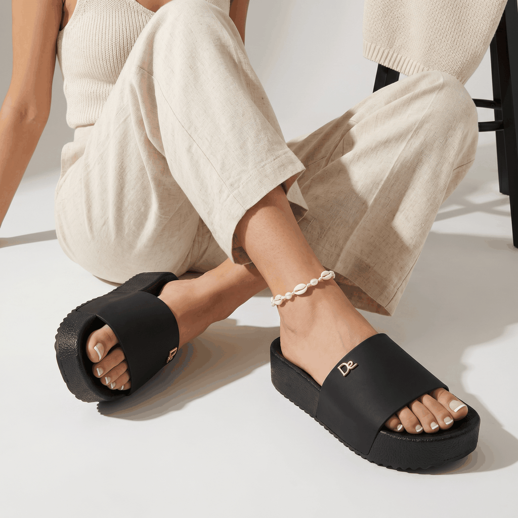 Women's Thick Sole Platform Slides Comfy Slip-On Pool Sandal