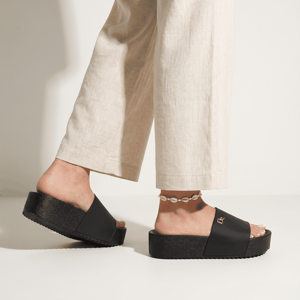 Women's Thick Sole Platform Slides Comfy Slip-On Pool Sandal