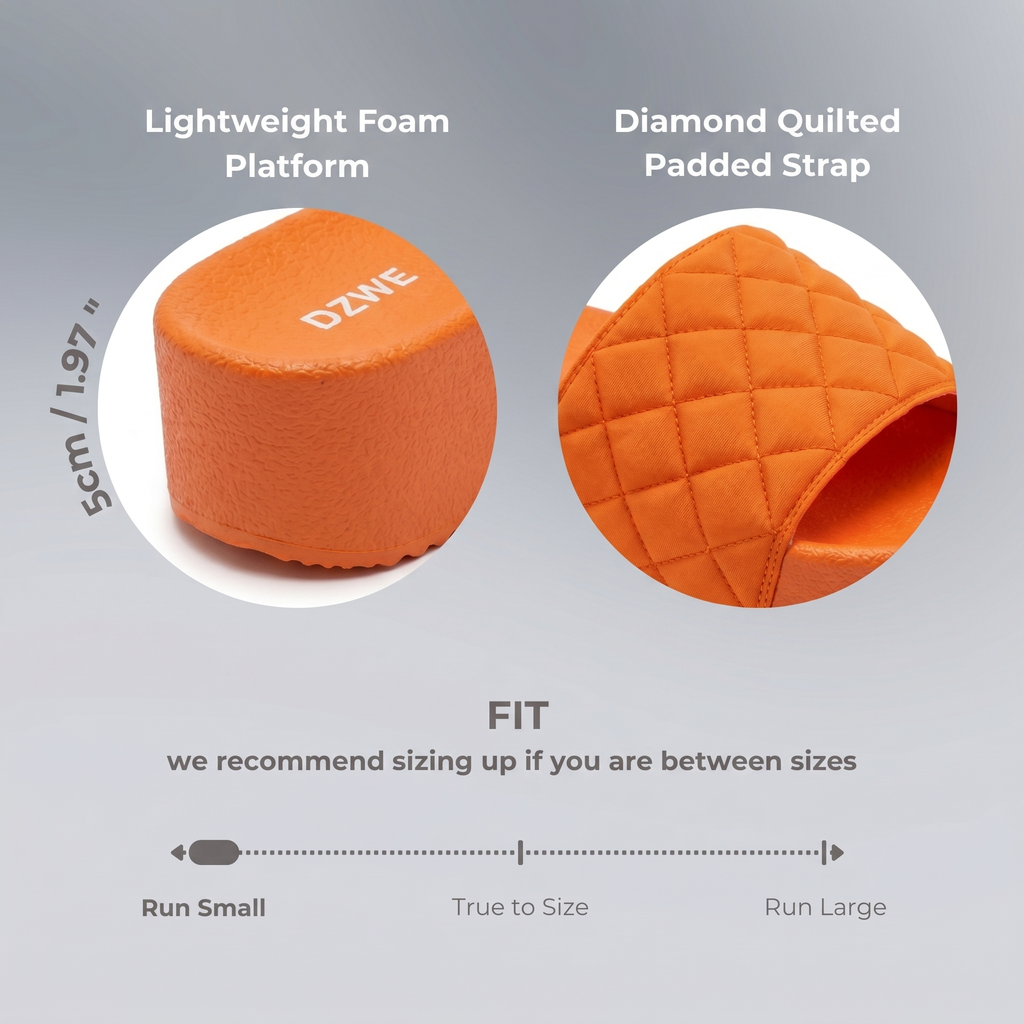 DZWE Quilted Platform Wedge Sandals – fit & comfort guide (Orange)