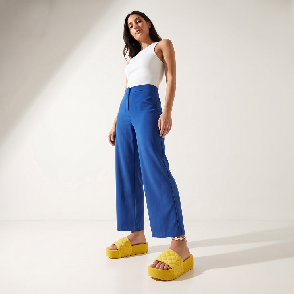 DZWE Quilted Platform Wedge Sandals for Women – Yellow