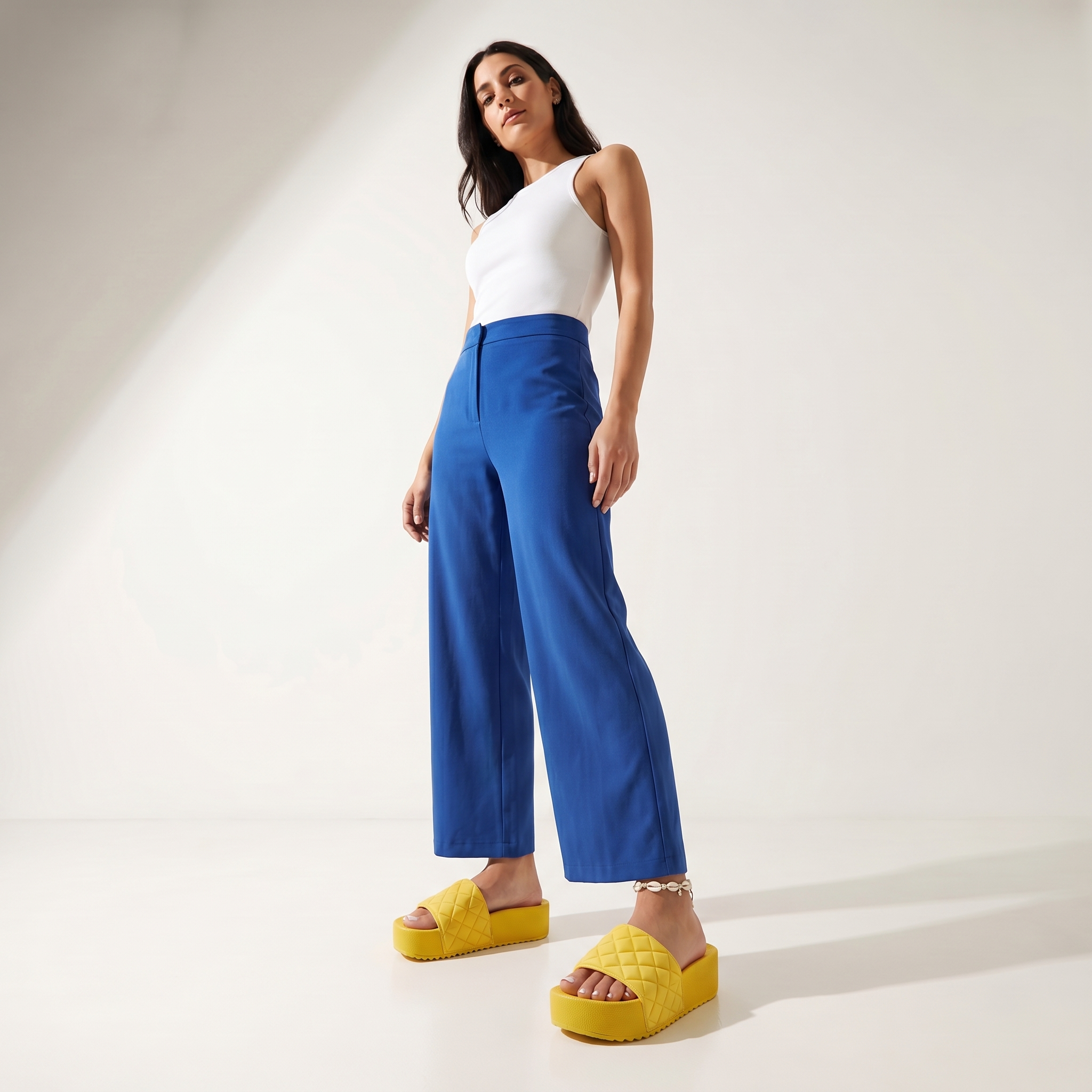 DZWE Quilted Platform Wedge Sandals for Women – Yellow