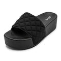 Women's Quilted Platform Slide Sandals Comfortable Wedge San