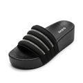 Women's Platform Slide Sandals Comfy Chunky Wedges with Rhin